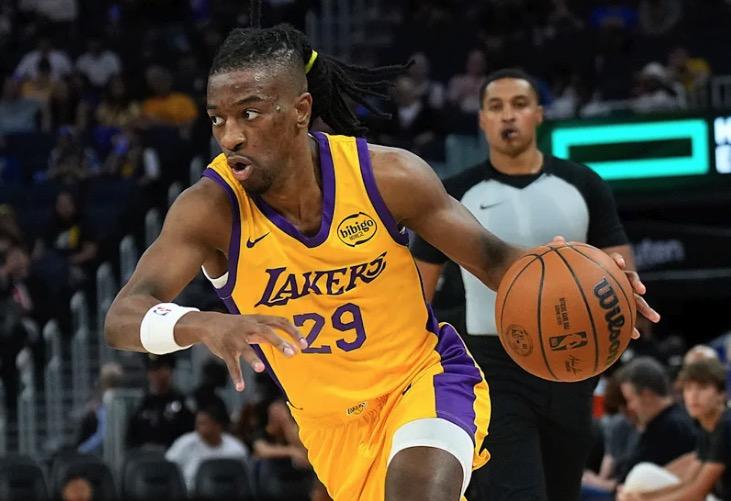 Sean East II in LA Lakers NBA jersey