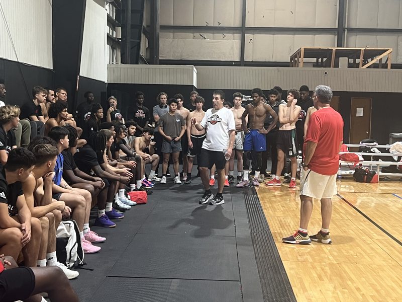 ESPN Director of Recruiting Paul Biancardi addressing Florida Coastal Prep student-athletes during a visit to the Spartan Training Center in Fort Walton Beach