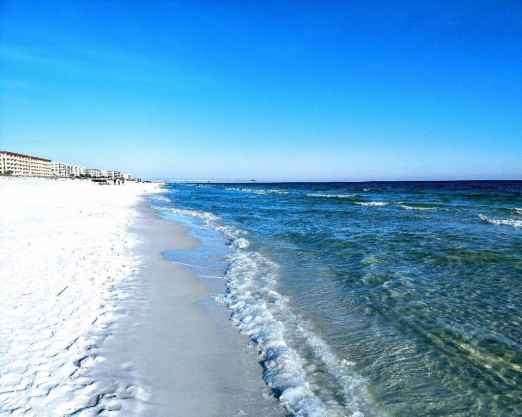 White sand beaches along the Emerald Coast near Florida Coastal Prep in Fort Walton Beach